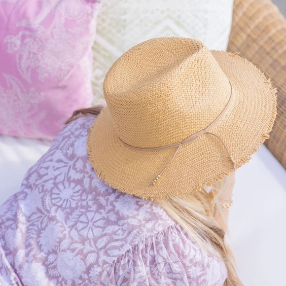 Hat Attack | Travel Packable Hat Chapeau Fringed Tan Grossgrain Ribbon Trim | OS main image 7